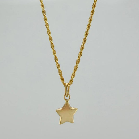 Set Cadena Lazo + Dije Estrella / 1,25 gr / 45 cm Oro Amarillo 18K