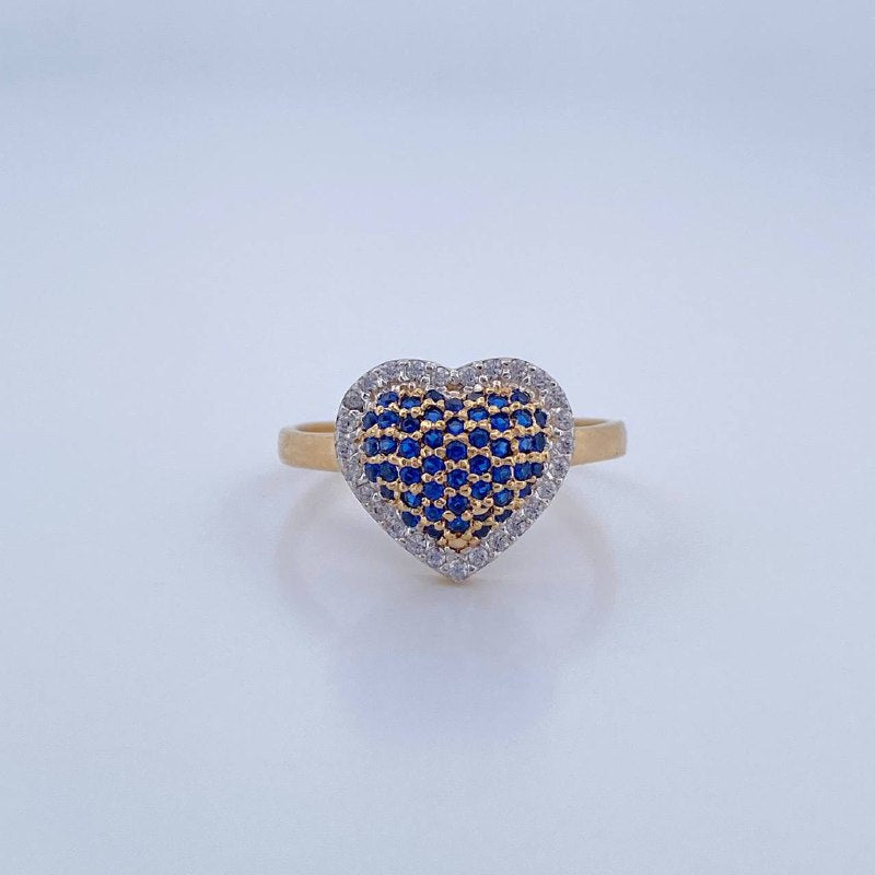 Joyas Anillo Corazon Azul Anillo Corazón Relieve Azul