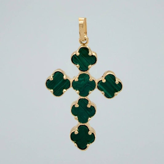 Dije Cruz Trebol 2.5 g / 3.5 cm Oro Amarillo 18K