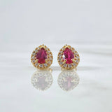 Topos Gota 2.65gr / 1cm / Circones Blancos - Fucsia Oro Amarillo 18K Topos Gota 2.65gr / 1cm / Circones Blancos - Fucsia Oro Amarillo 18K