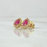 Topos Gota 2.65gr / 1cm / Circones Blancos - Fucsia Oro Amarillo 18K Topos Gota 2.65gr / 1cm / Circones Blancos - Fucsia Oro Amarillo 18K