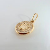 Dije Placa Corona Circular 1gr / 1.8cm / Oro Amarillo 18K © Dije Placa Corona Circular 1gr / 1.8cm / Oro Amarillo 18K ©