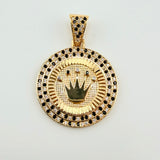 Dije Placa Corona Circular 7gr / 3.7cm / Oro Amarillo 18K © Dije Placa Corona Circular 7gr / 3.7cm / Oro Amarillo 18K ©