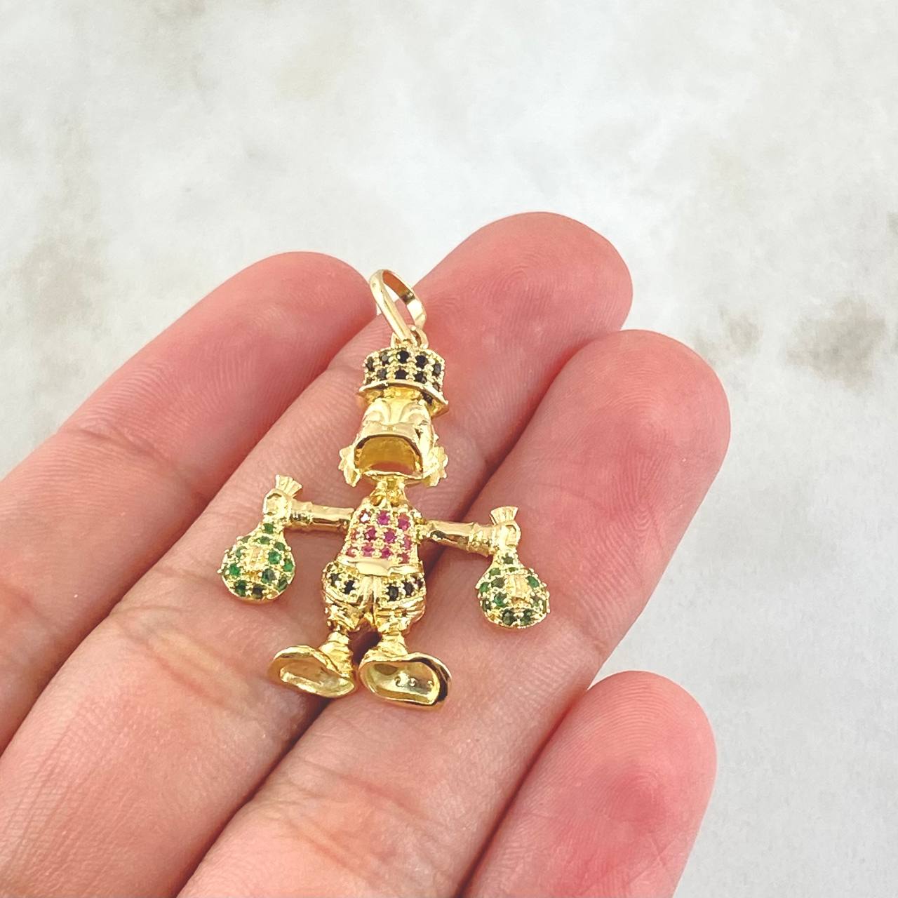 Dije Pato Bolsas Dinero 4.15gr / 3.5cm / Oro Amarillo 18K © Dije Pato Bolsas Dinero 4.15gr / 3.5cm / Oro Amarillo 18K ©