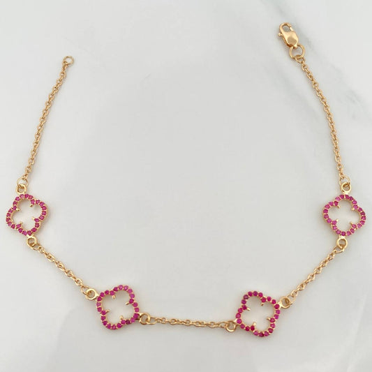 Pulso Trebol Aro Seguido 3.6gr / 19.5cm / 1mm Oro Amarillo Nac.Esp. 18K $