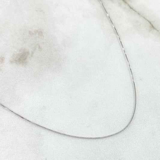Cadena Veneciana 1.05gr / 50cm / Oro Blanco +3 18K