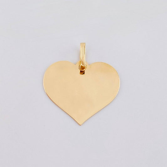 Dije Placa Corazón 1.1gr / 2.3cm / Oro Amarillo 18K