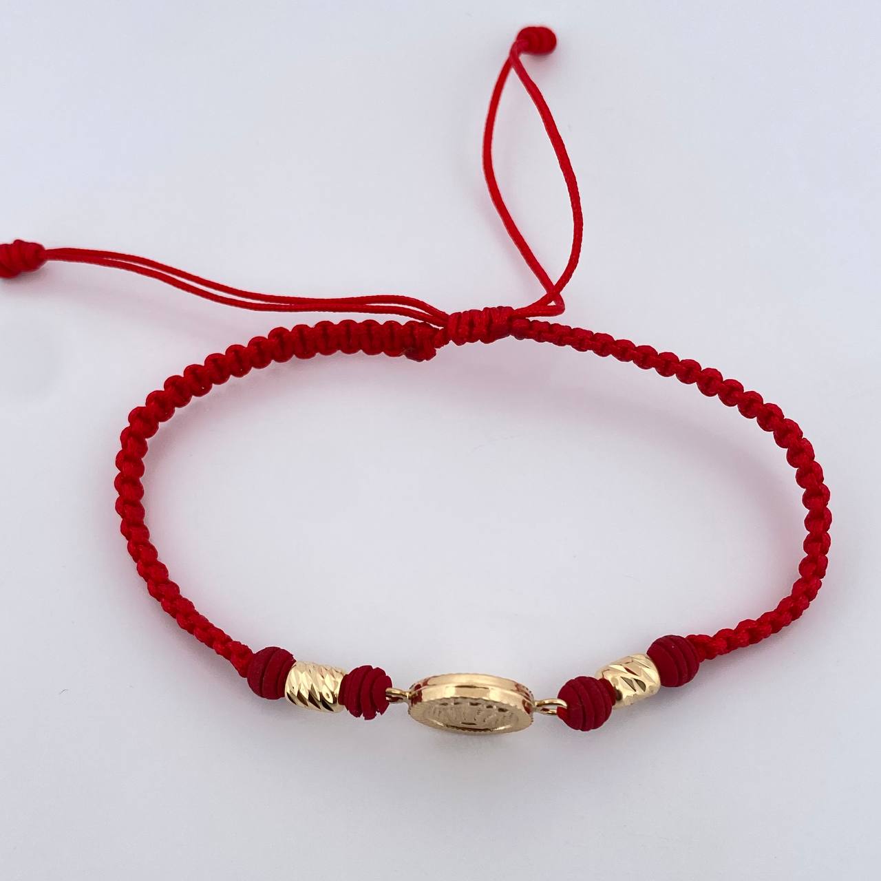 Pulsera Tejida Roja Corona Rx 1.2gr / Oro Amarillo 18K & Pulsera Tejida Roja Corona Rx 1.2gr / Oro Amarillo 18K &