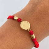 Pulsera Tejida Roja Corona Rx 1.2gr / Oro Amarillo 18K & Pulsera Tejida Roja Corona Rx 1.2gr / Oro Amarillo 18K &