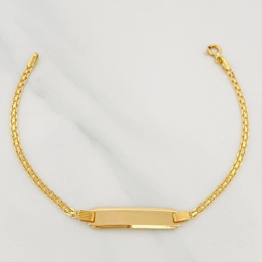 Pulso Placa Rectangular 3.4 g / 17 cm / 1.28 mm Oro Amarillo 18K