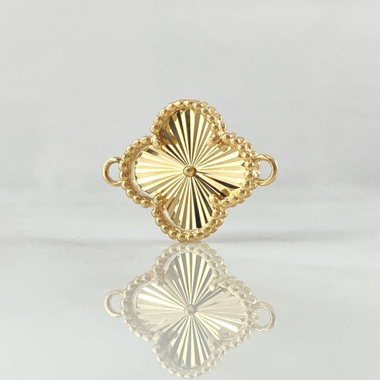 Herraje Trebol 2gr / 2cm / Bordeado Oro Amarillo 18K ©