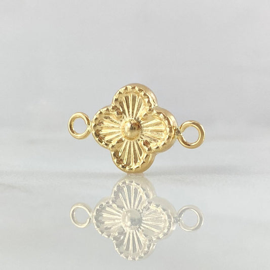 Herraje Trebol 0.65gr / 1.8cm / Bordeado Oro Amarillo 18K ©