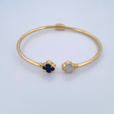 Pulso Aro Trebol 6.65gr / 18.5cm / 2.3mm Onix Negro Nacar Blanco Oro Amarillo +4 18K & Pulso Aro Trebol 6.65gr / 18.5cm / 2.3mm Onix Negro Nacar Blanco Oro Amarillo +4 18K &