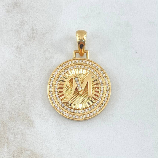 Dije Medalla Letra M 4.8gr / 3cm / Oro Amarillo 18K *