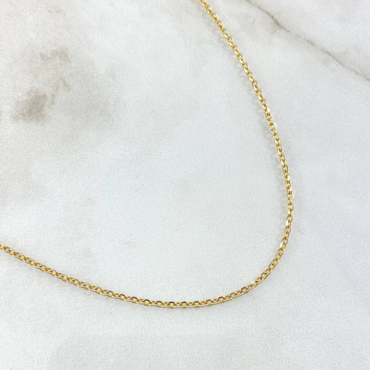 Cadena Roll-On 3.1gr / 50cm /  Dos Oros Amarillo Blanco +3 18K