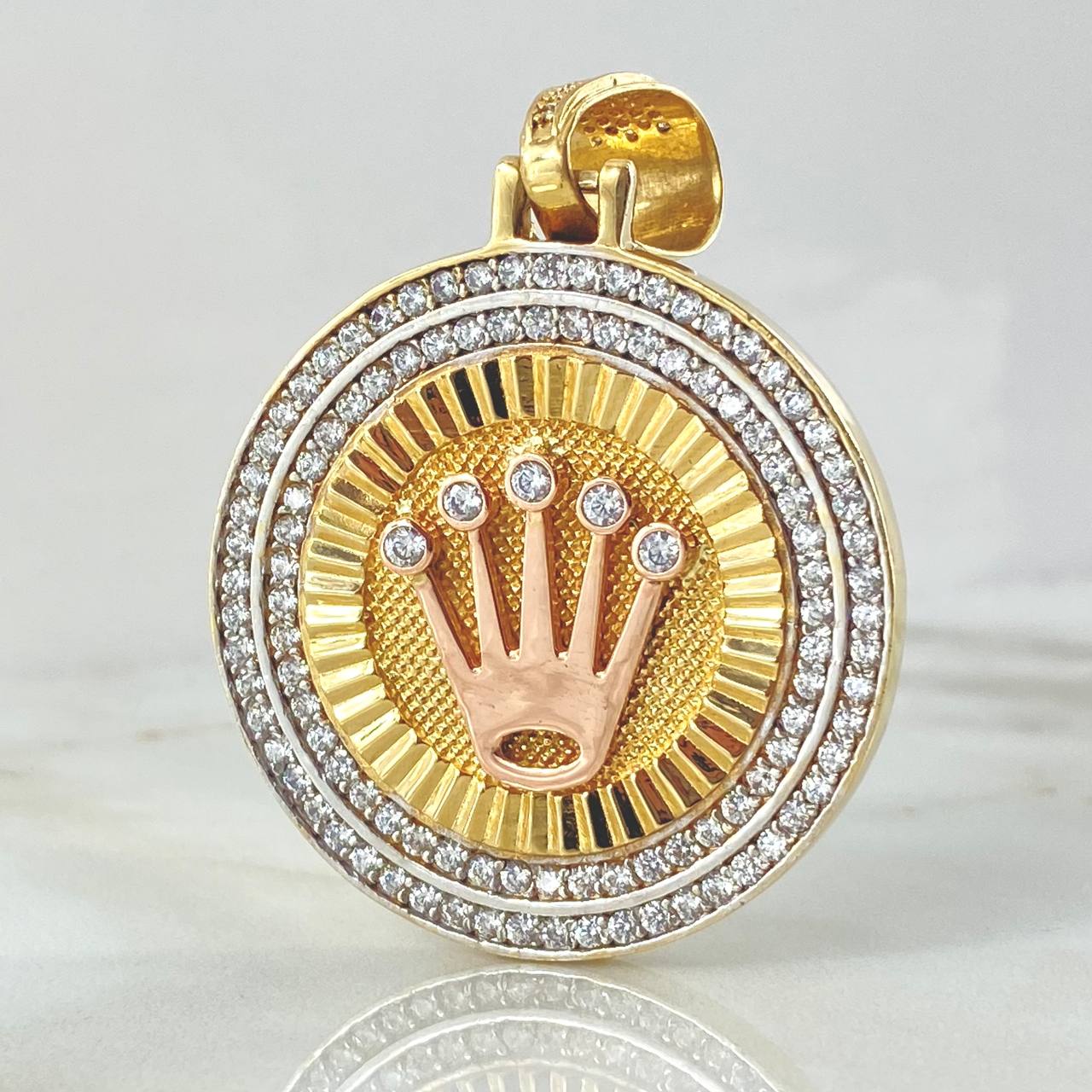 Dije Corona Rx 38.95gr / 5.8cm / Dos Oros Amarillo Blanco 18K © Dije Corona Rx 38.95gr / 5.8cm / Dos Oros Amarillo Blanco 18K ©