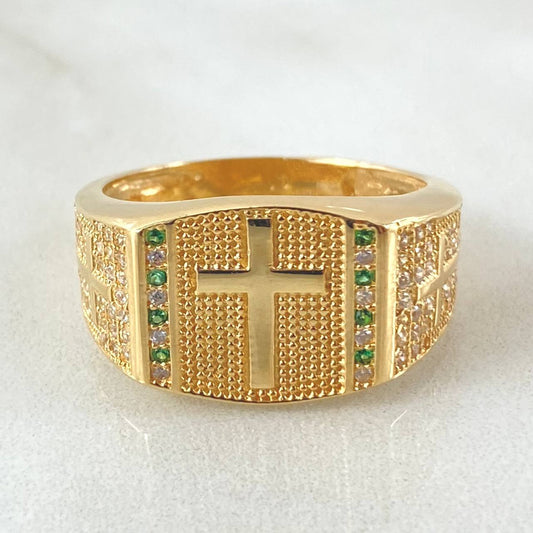 Anillo Sello Cruz 7.5gr / T9 3/4 / Oro Amarillo 18K