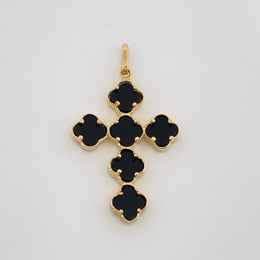Dije Cruz Trebol 2.5 g / 3.5 cm Oro Amarillo 18K