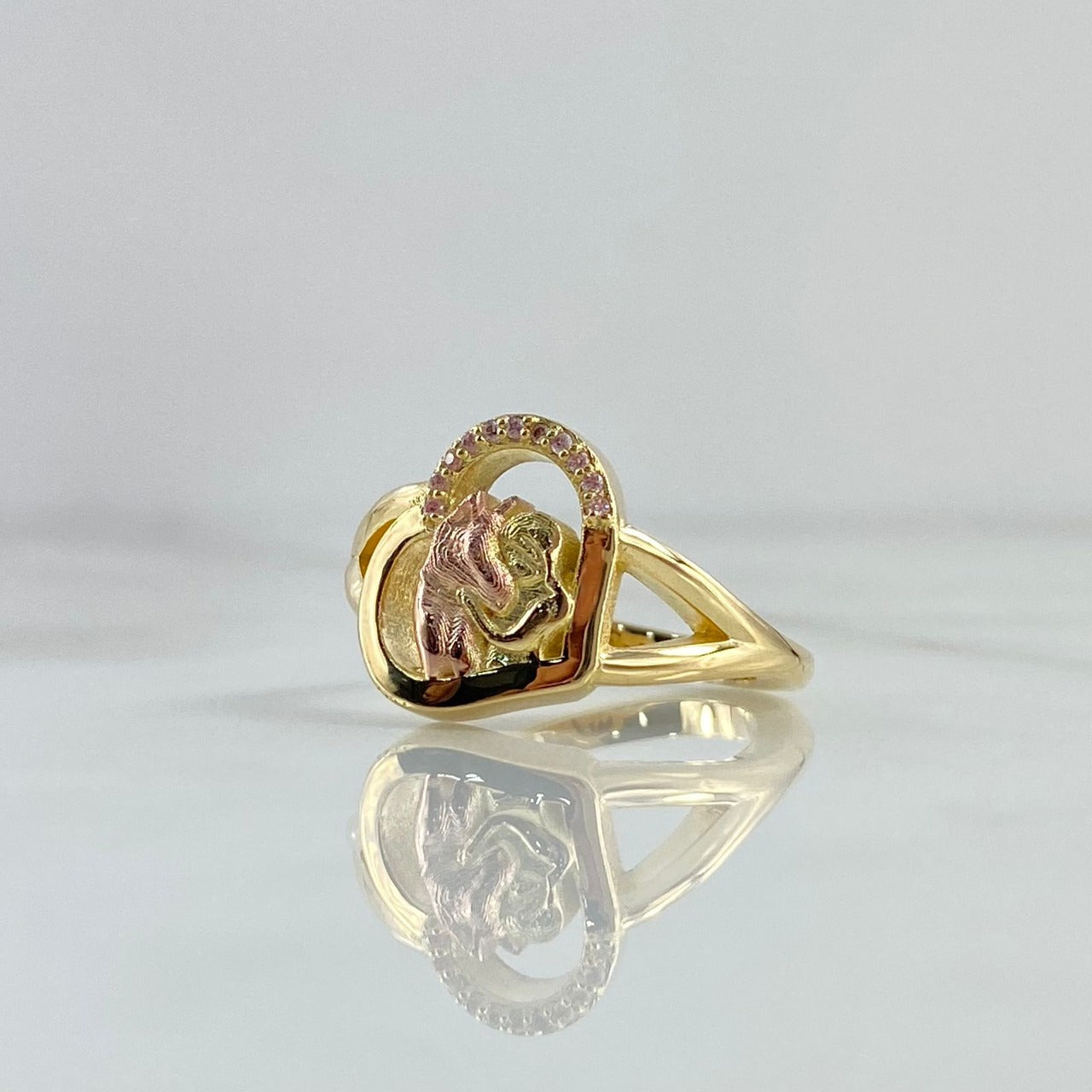 Fabricación Anillo Caballo Personalizado 10gr / Circones Rosados Dos Oros Amarillo Rosa 18K Fabricación Anillo Caballo Personalizado 10gr / Circones Rosados Dos Oros Amarillo Rosa 18K