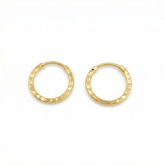 Candongas Aro Diamantado 0.4gr / 1cm / Oro Amarillo 18K ©