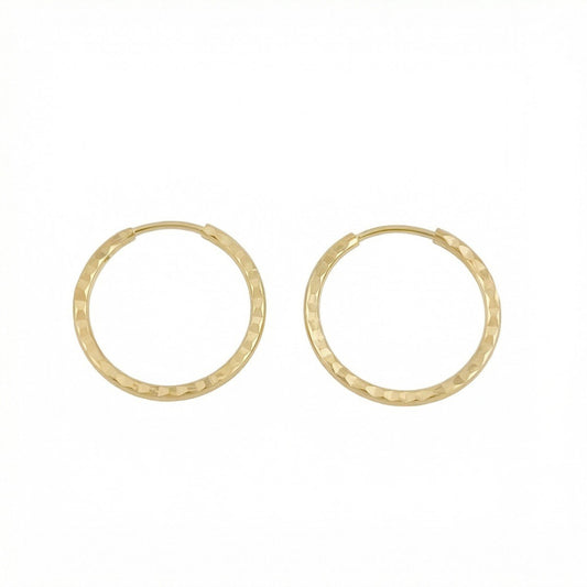 Candongas Aro Diamantado 0.75gr / 1.5cm / Oro Amarillo 18K ©