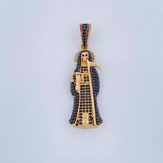 Dije Santa Muerte 7.05gr / 4.6cm / Dos Oros Negro Amarillo 18K $