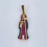 Dije Santa Muerte 6.85gr / 4.6cm / Tres Oros 18K $ Dije Santa Muerte 6.85gr / 4.6cm / Tres Oros 18K $