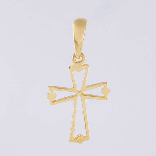 Dije Cruz Puntas Diamantes 1.1gr / 3cm / Oro Amarillo 18K