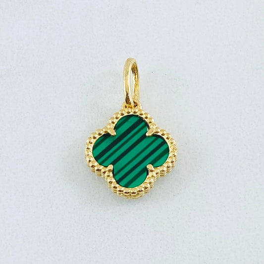 Dije Trebol Verde 1.6gr / 1.9cm / Oro Amarillo Nac.Esp. 18K ©