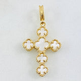 Dije Cruz Trebol Nacar Blanco 3.05gr / 3.2cm / Oro Amarillo Nac.Esp. 18K Dije Cruz Trebol Nacar Blanco 3.05gr / 3.2cm / Oro Amarillo Nac.Esp. 18K