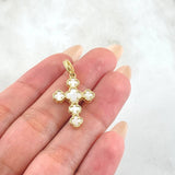 Dije Cruz Trebol Nacar Blanco 3.05gr / 3.2cm / Oro Amarillo Nac.Esp. 18K Dije Cruz Trebol Nacar Blanco 3.05gr / 3.2cm / Oro Amarillo Nac.Esp. 18K