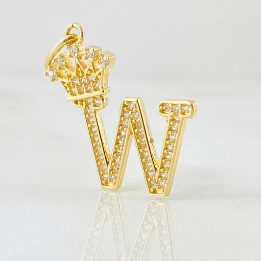 Dije Corona Letra W 2.5gr / 2.6cm / Oro Amarillo 18K ©