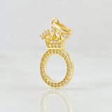 Dije Corona Letra O 1.75gr / 2.6cm / Oro Amarillo 18K © Dije Corona Letra O 1.75gr / 2.6cm / Oro Amarillo 18K ©