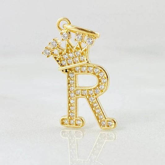 Dije Corona Letra R 1.9gr / 2.5cm / Oro Amarillo 18K
