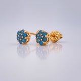 Topos Flor Seis Petalos Diamantes  1.9gr / Oro Amarillo 18K & Topos Flor Seis Petalos Diamantes  1.9gr / Oro Amarillo 18K &