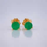 Topos Cuatro Garras Esmeralda 1gr / Oro Amarillo 18K & Topos Cuatro Garras Esmeralda 1gr / Oro Amarillo 18K &