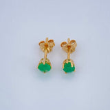 Topos Cuatro Garras Esmeralda 1gr / Oro Amarillo 18K & Topos Cuatro Garras Esmeralda 1gr / Oro Amarillo 18K &