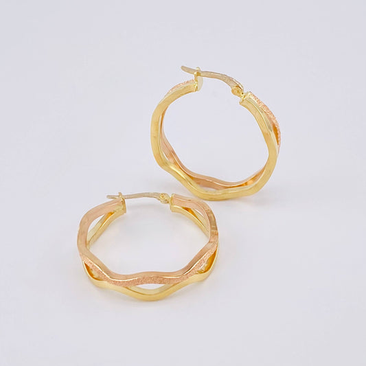 Candongas Infi 4.05 g / 3 cm Dos Oros Amarillo Rosa 18K