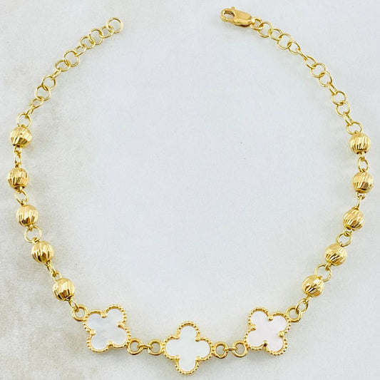 Pulso Militar Trebol 5.35gr / 18.5cm / Oro Amarillo Nac.Esp. 18K