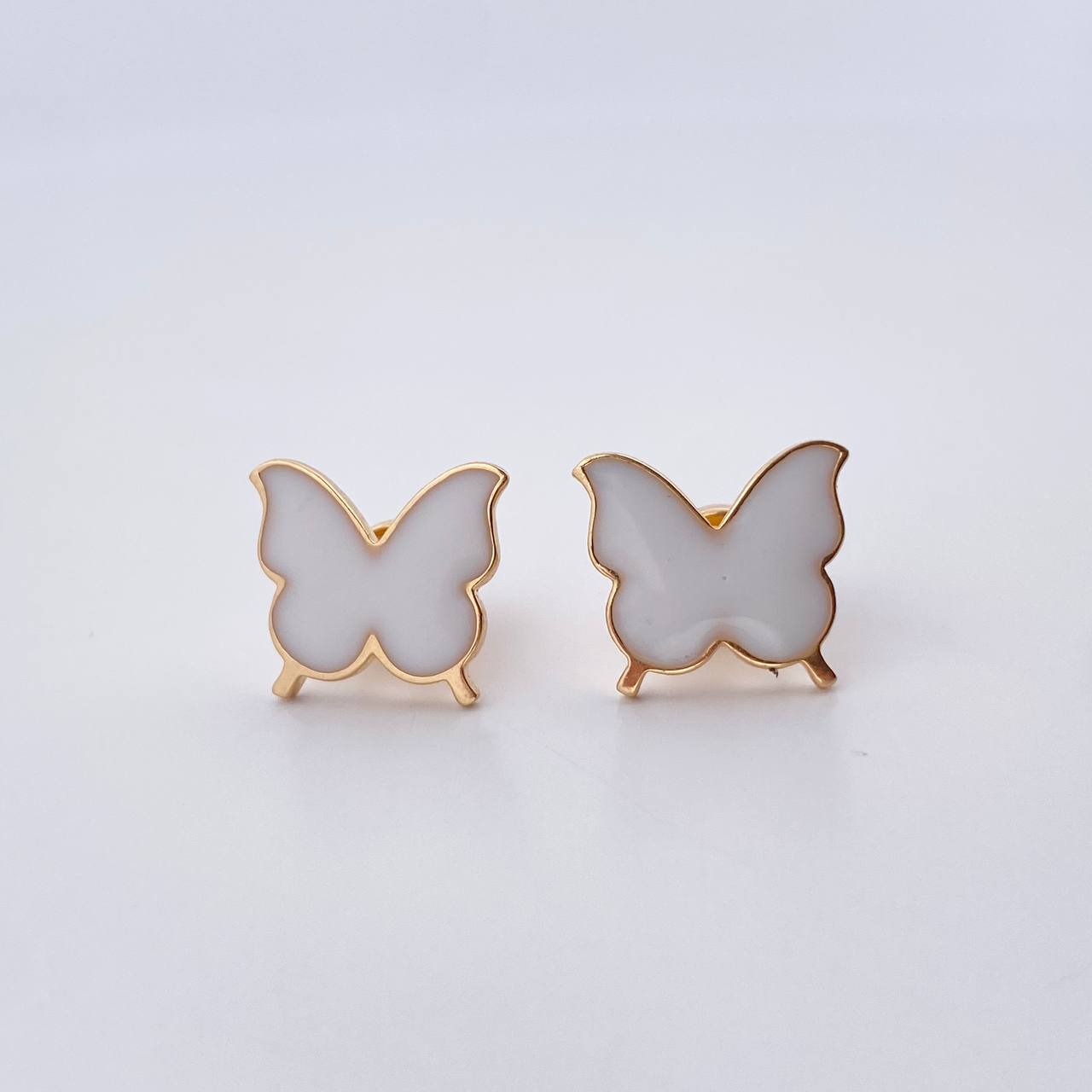 Topos Mariposa 2.4gr / Electroestatico Blanco Oro Amarillo 18K & Topos Mariposa 2.4gr / Electroestatico Blanco Oro Amarillo 18K &