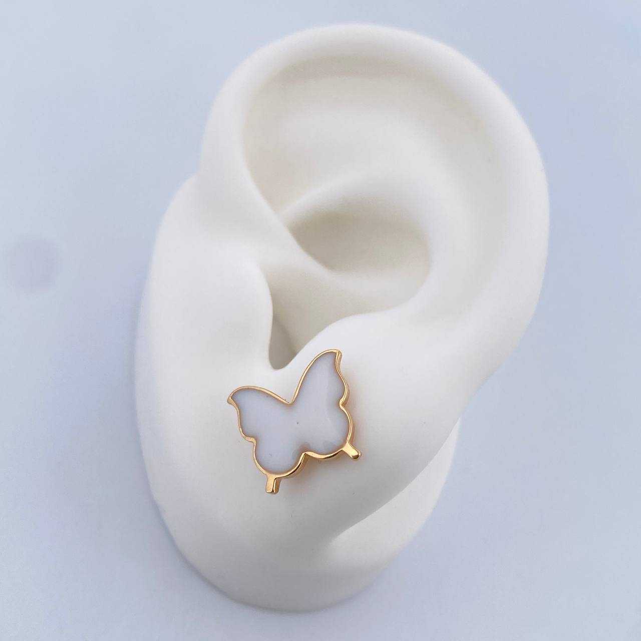 Topos Mariposa 2.4gr / Electroestatico Blanco Oro Amarillo 18K & Topos Mariposa 2.4gr / Electroestatico Blanco Oro Amarillo 18K &