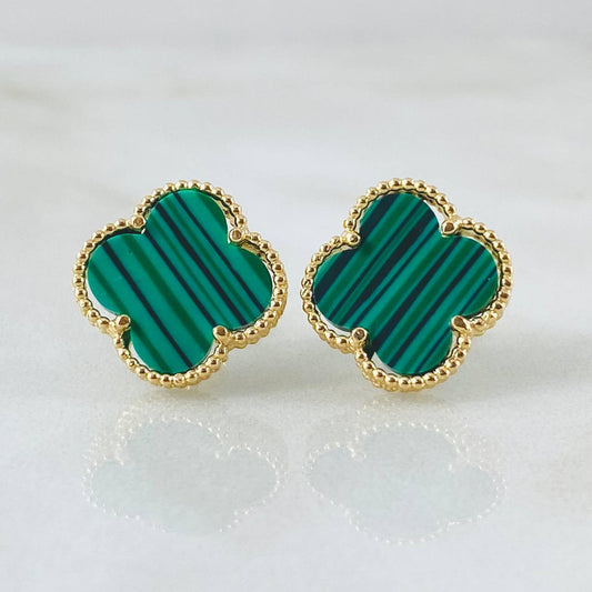 Topos Trebol Verde 3.85gr / 1.4cm / Oro Amarillo Nac.Esp. 18K ©