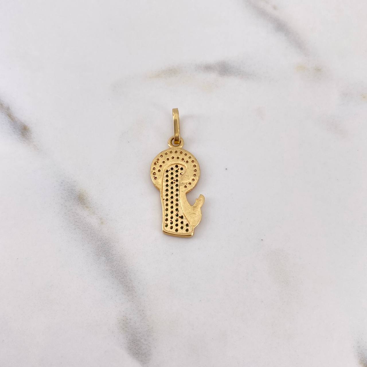 Dije Virgen Maria 2.25gr / 2.9cm / Circones Verdes Blancos Oro Amarillo 18K & Dije Virgen Maria 2.25gr / 2.9cm / Circones Verdes Blancos Oro Amarillo 18K &