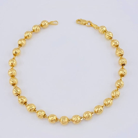 Pulso Militar Diamantado 6.35 g / 19 cm / 5,05 mm Oro Amarillo 18K