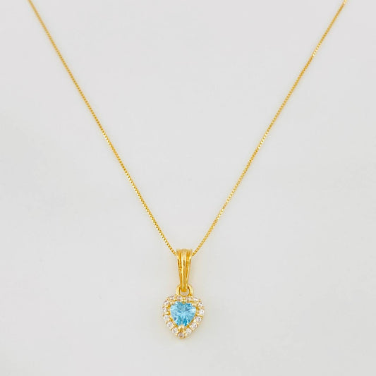Set Cadena Veneciana + Dije Halo Corazón / 1.75g / 40cm Oro Amarillo 18K