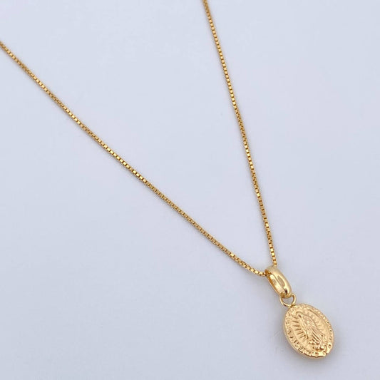 Set Cadena Veneciana 1.8gr/45cm/0.7mm + Dije Virgen Guadalupe 0.4gr/1.5cm Troquelado Oro 18K (Oferta) &