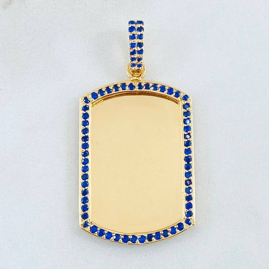 Dije Placa Rectangular 9.45gr / 4.7cm / Oro Amarillo 18K