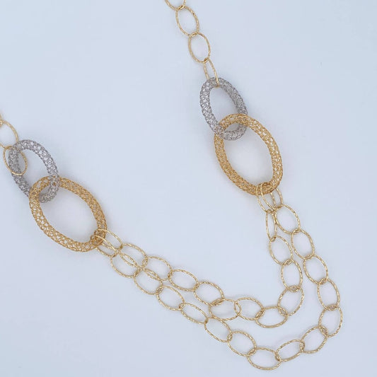 Cadena Aros 13.05gr / 61.5cm / +4Oro 18K $