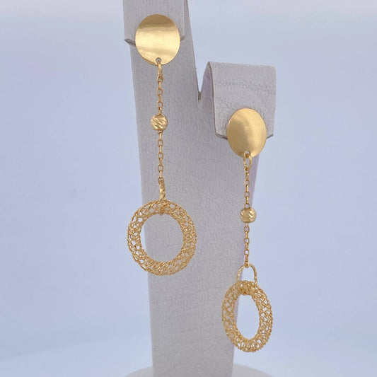 Topos Aretes Aros Circulos 3.8gr / 6cm / +4Oro 18K $
