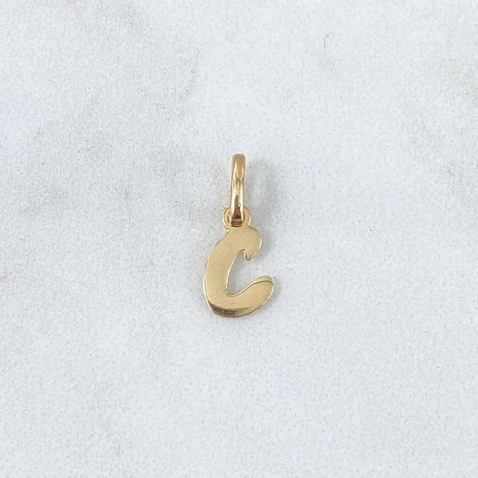 Dije Letra C Cursiva 0.4gr / 1.6cm / Oro Amarillo 18K